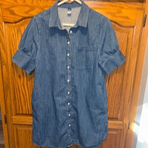 Old Navy Dark Blue Casual Button Down Dress